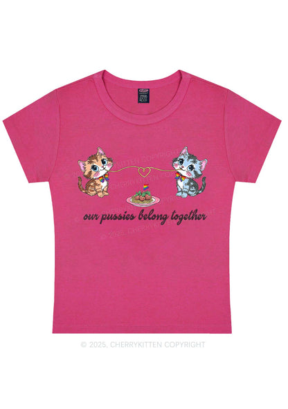 Our Puxxies Belong Together Pride Y2K Baby Tee Cherrykitten