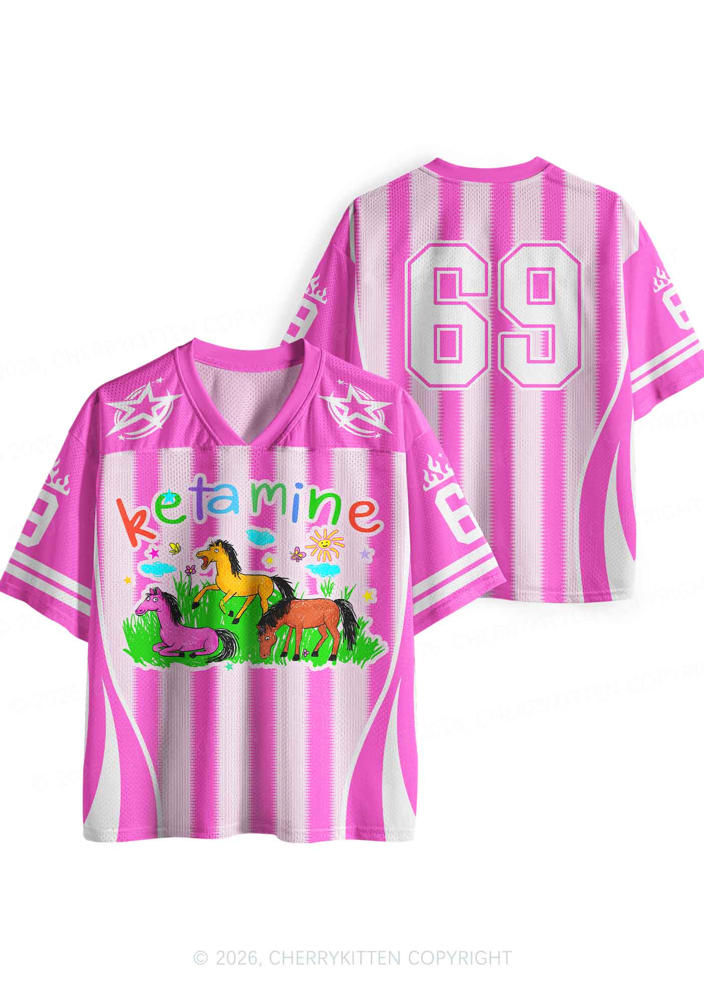 Rainbow K Pony Y2K Sport Jersey Shirts Cherrykitten