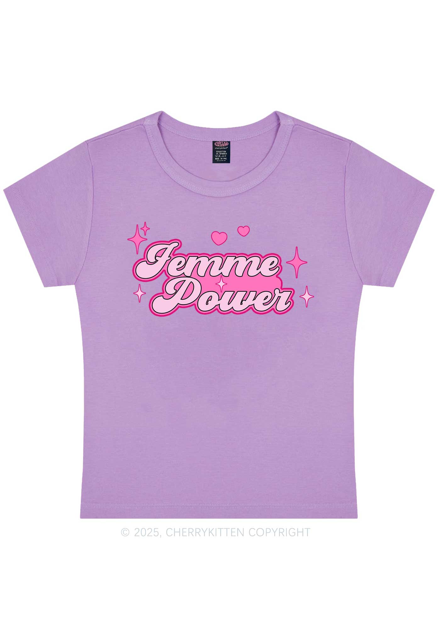 Femme Power Y2K Baby Tee Cherrykitten