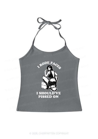 I Rode Faces Y2K Halter Neck Cami Cherrykitten