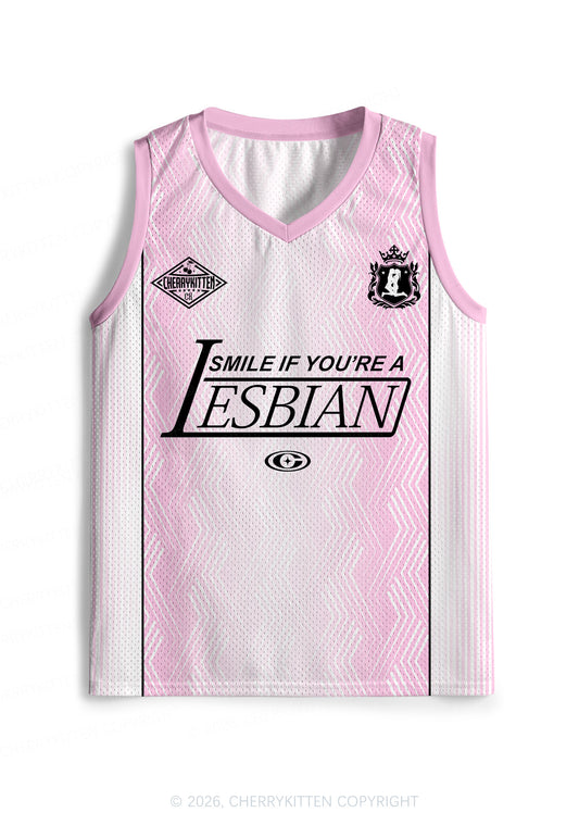 Smile If You Are Lesbian Pride Y2K Sport Jersey Tank Cherrykitten