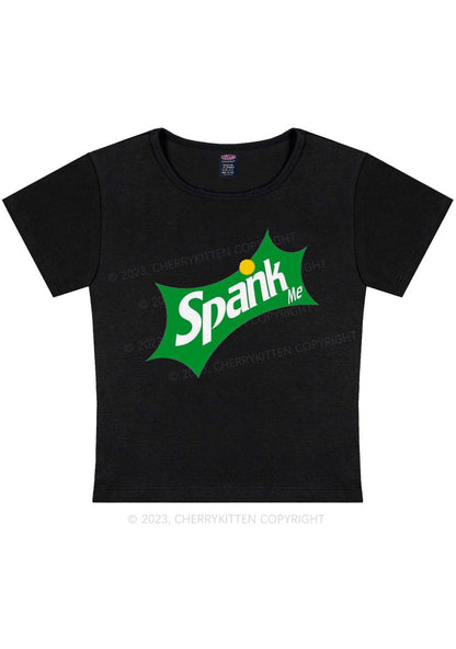 Curvy Spank Me Y2K Baby Tee Cherrykitten