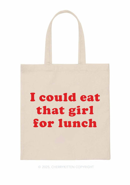 Eat That Girl For Lunch Pride Y2K Canvas Tote Bag Cherrykitten