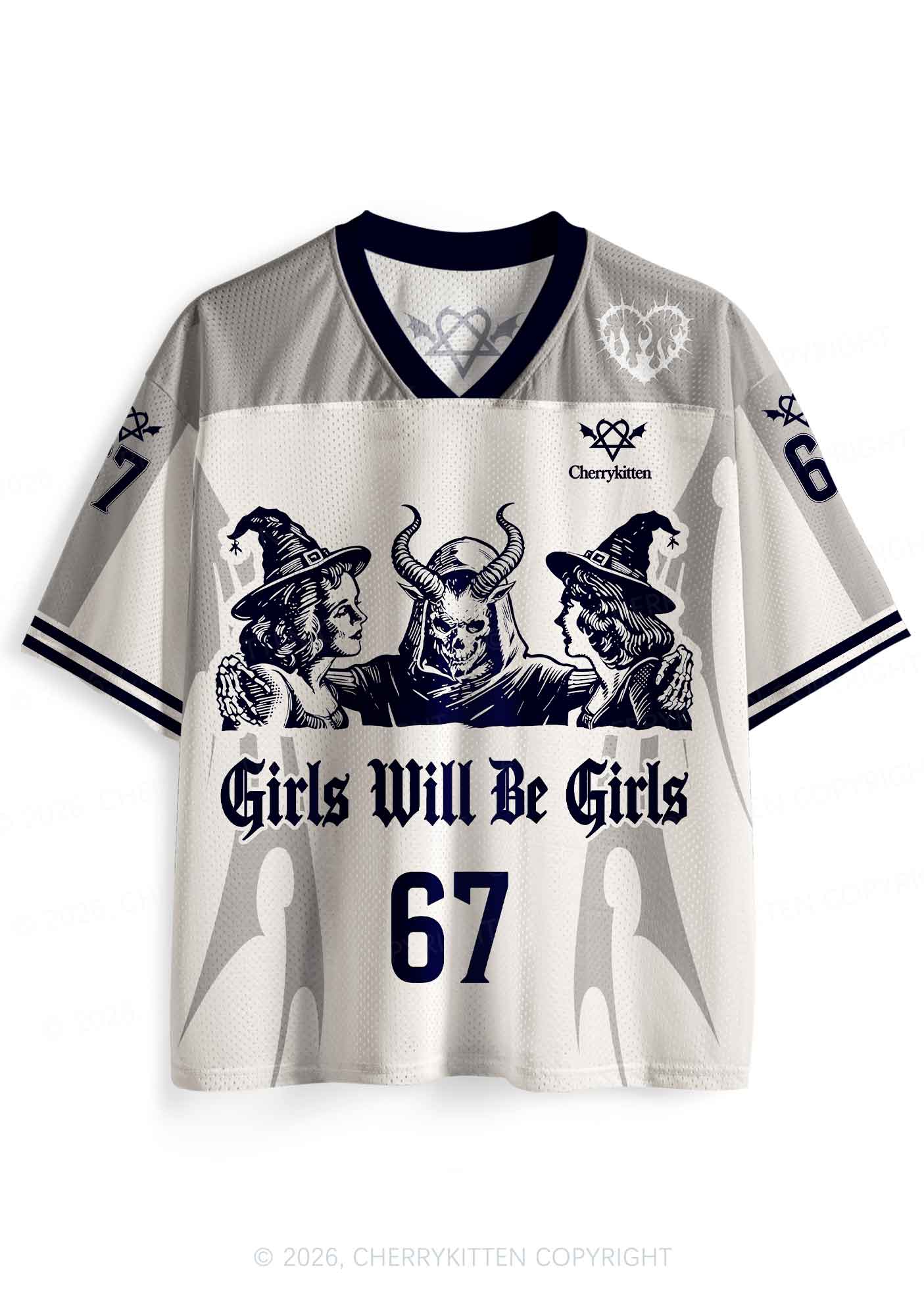 Halloween Girls Will Be Girls Y2K Sport Jersey Shirts Cherrykitten