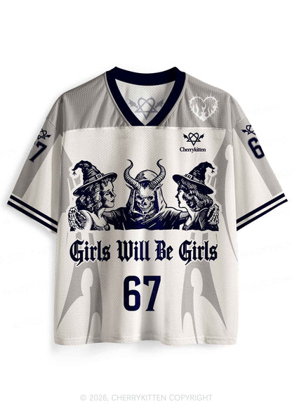 Halloween Girls Will Be Girls Y2K Sport Jersey Shirts Cherrykitten