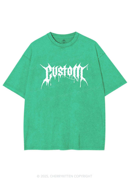 Custom Font Art Y2K Shirts Washed Tee Cherrykitten