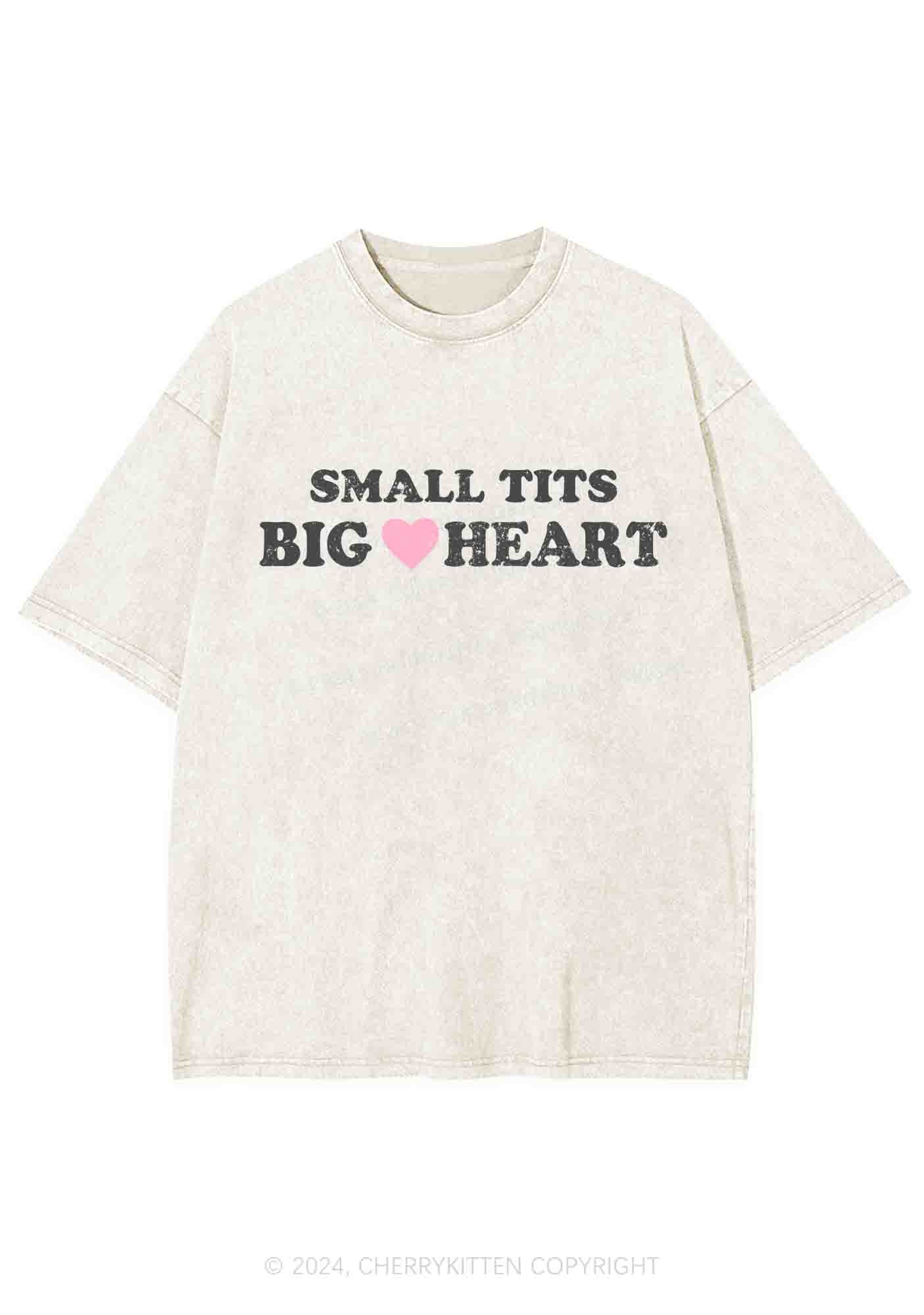 Small But Big Heart Y2K Washed Tee Cherrykitten