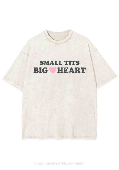 Small But Big Heart Y2K Washed Tee Cherrykitten