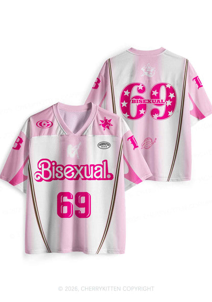 Pink Bisexual Pride Y2K Sport Jersey Shirts Cherrykitten