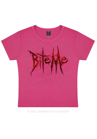 Halloween Bite Me Y2K Baby Tee Cherrykitten