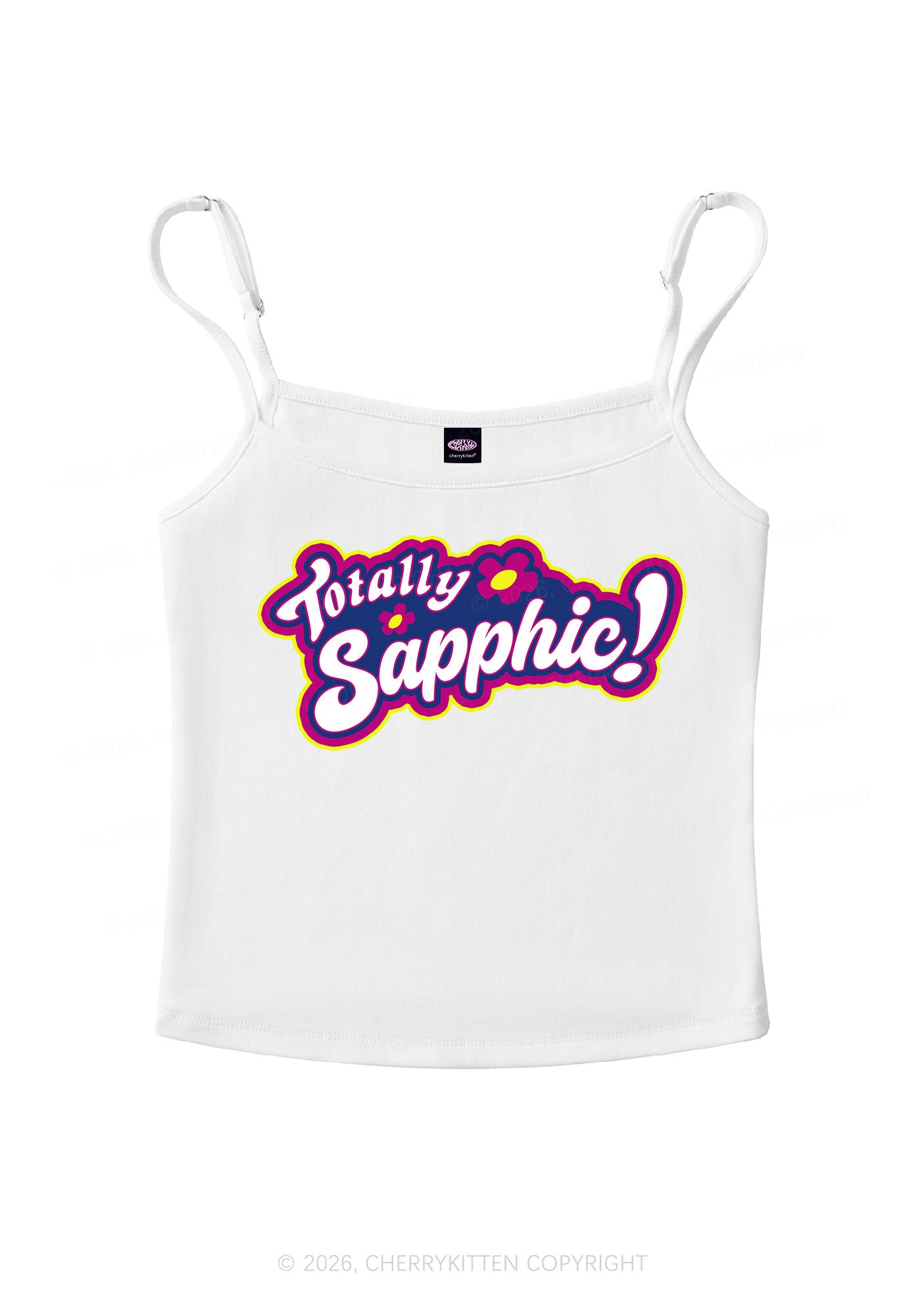 Totally Sapphic Pride Y2K Spaghetti Strap Cami Cherrykitten