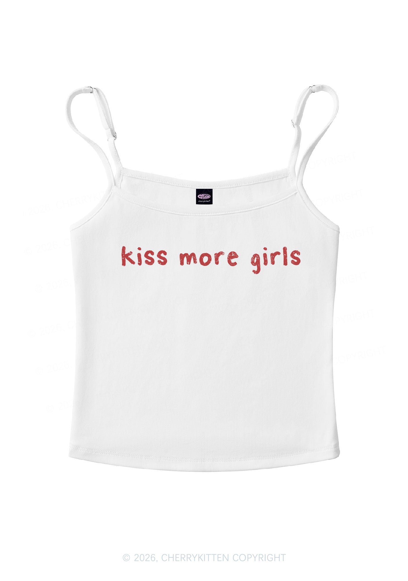 Kiss More Girls Pride Y2K Spaghetti Strap Cami Cherrykitten