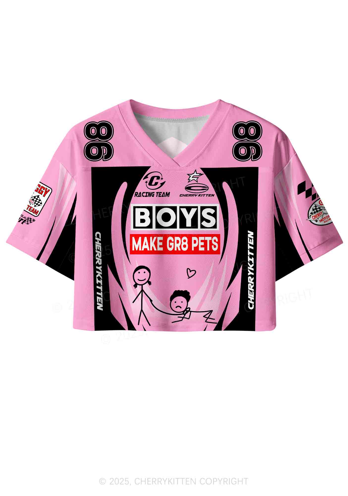 Custom Boys Make Gr8 Pets Y2K Crop Sport Jersey Shirts Cherrykitten