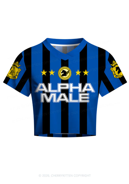 Star Alpha Male Y2K Crop Football Jersey Shirts Cherrykitten