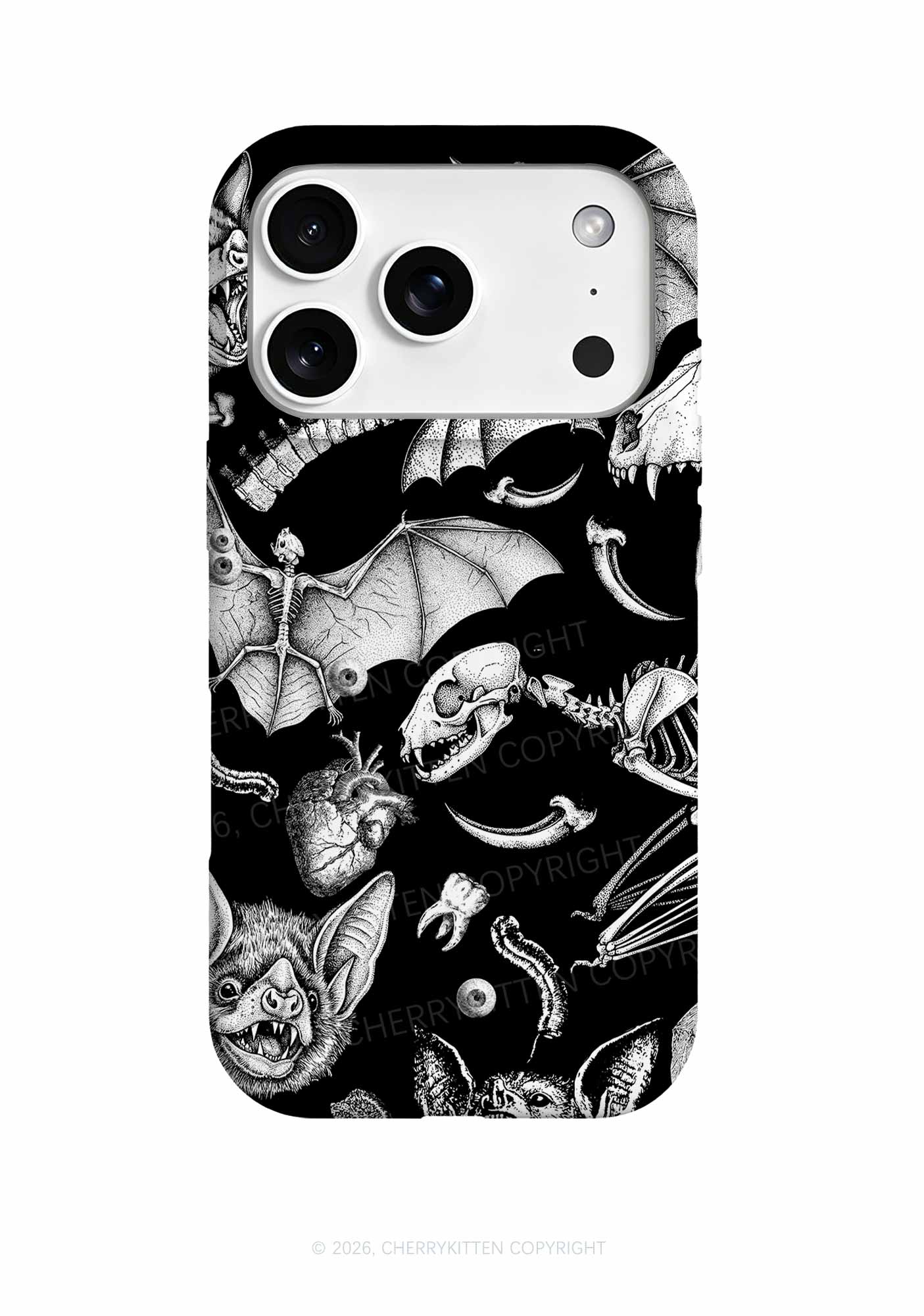 Halloween Goth Animal Bone Skull Y2K Phone Case Cherrykitten