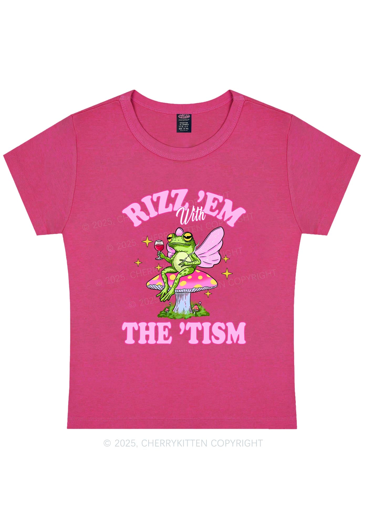 Fairy Frog Rizz Tism Y2K Baby Tee Cherrykitten