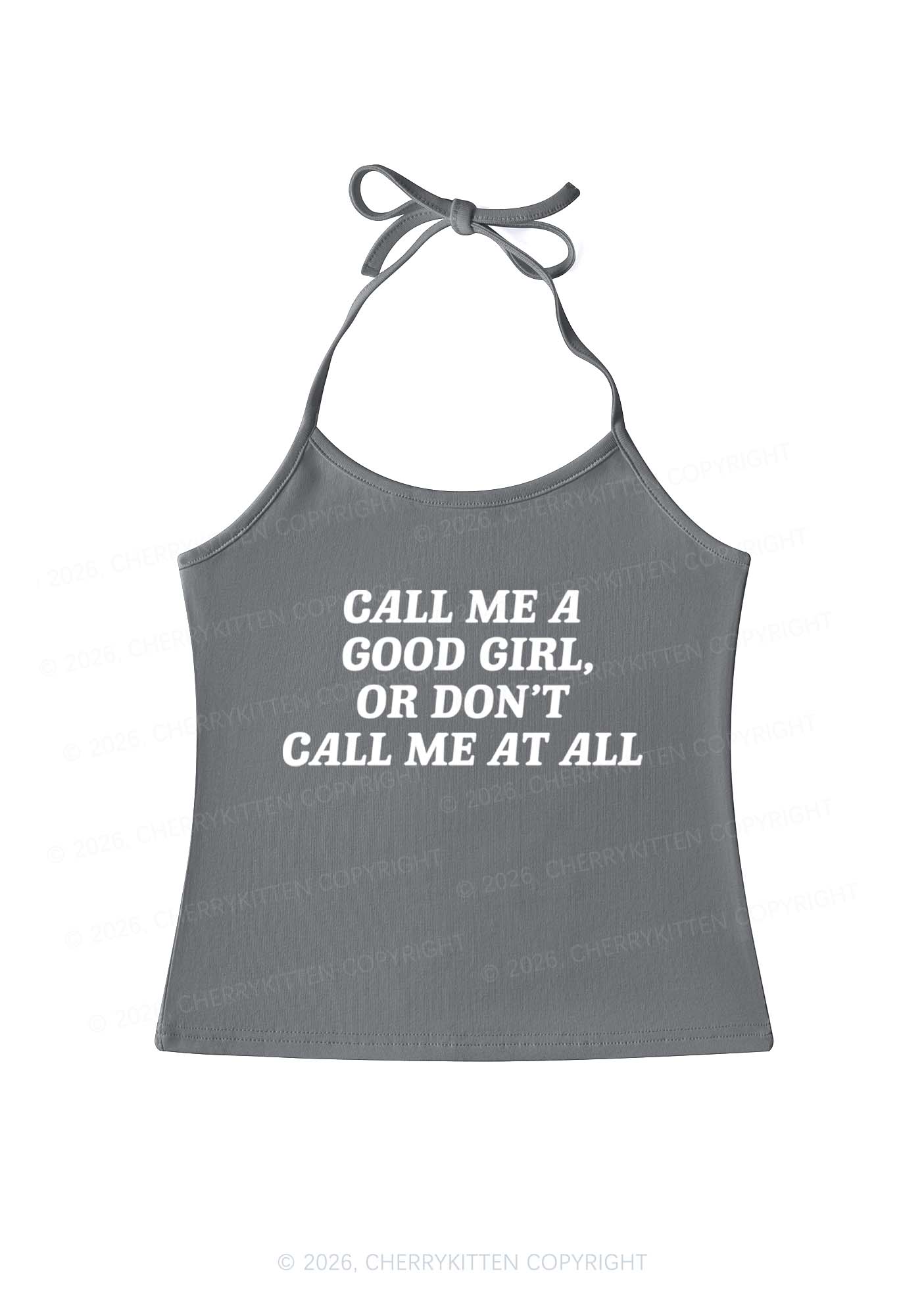 Call Me Good Girl Y2K Halter Neck Cami Cherrykitten