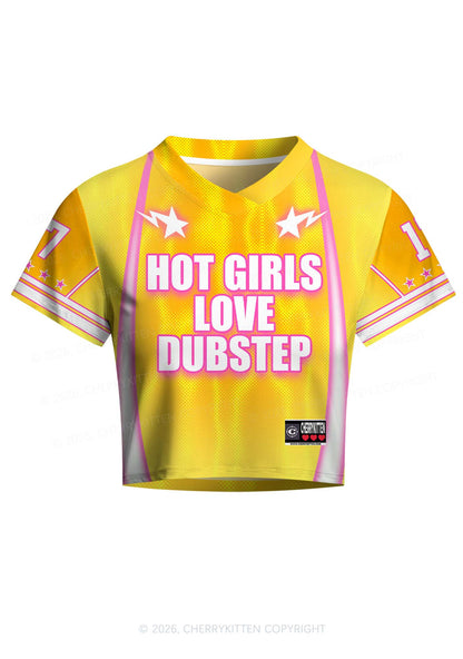 Hot Girls Love Dubstep Y2K Crop Football Jersey Shirts Cherrykitten