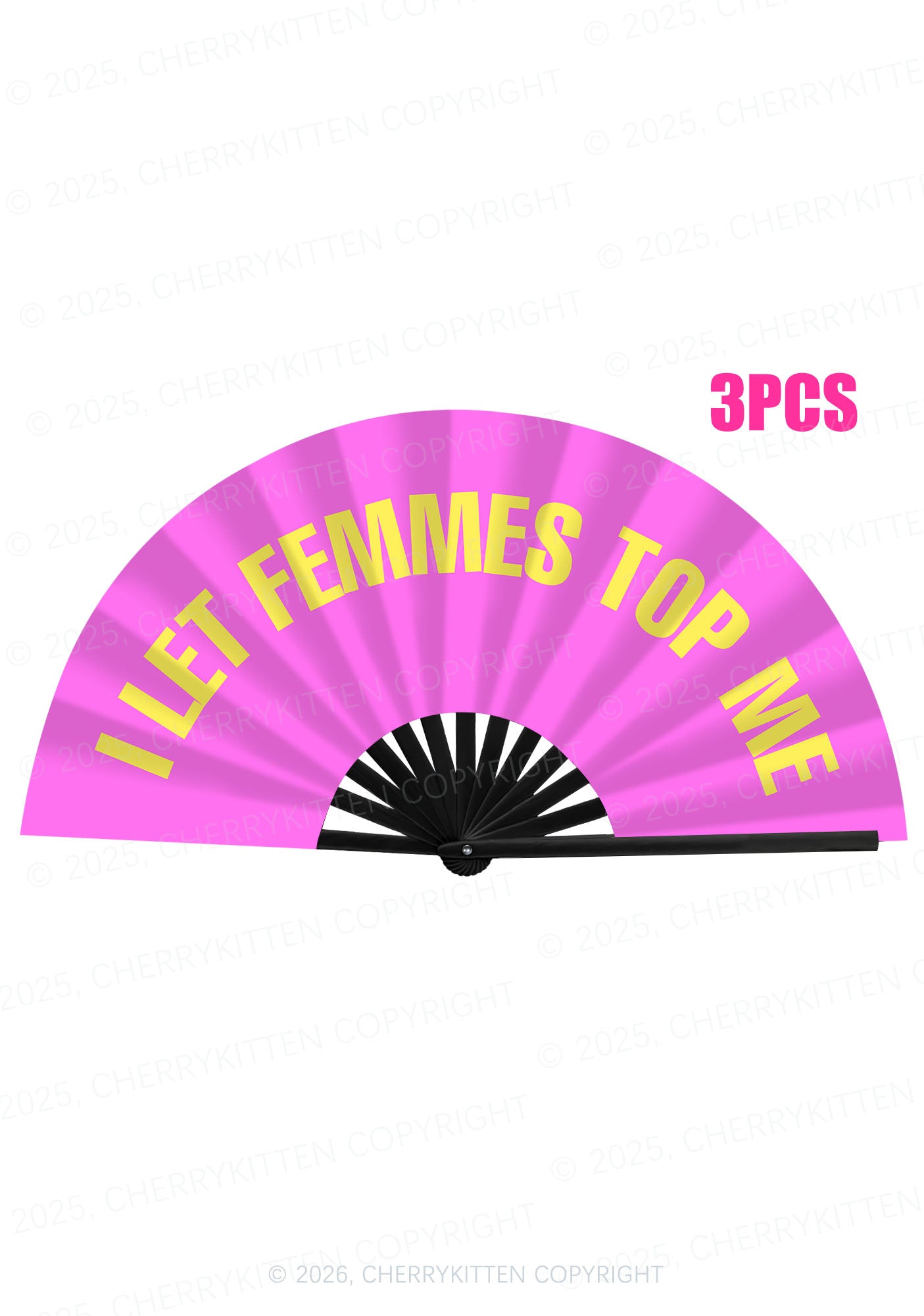 I Let Femmes Top Me Pride Y2K Rave Hand Fan Cherrykitten