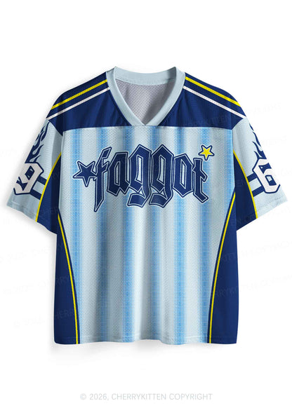 Blue Stripes Faggot Pride Y2K Sport Jersey Shirts Cherrykitten