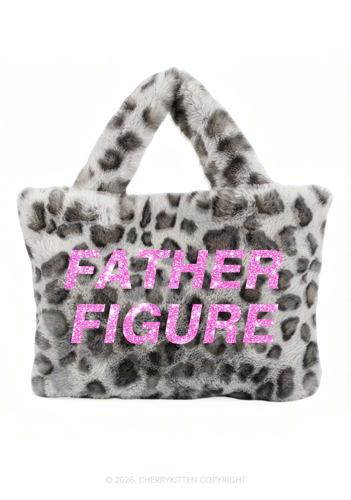 Glitter Father Figure Y2K Plush Leopard Handbag Cherrykitten