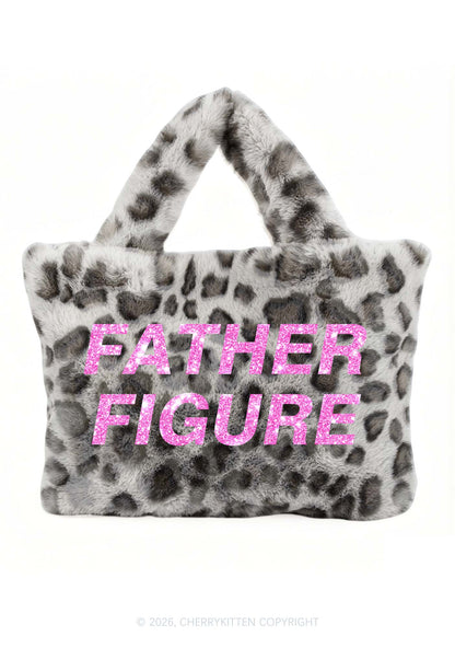 Glitter Father Figure Y2K Plush Leopard Handbag Cherrykitten