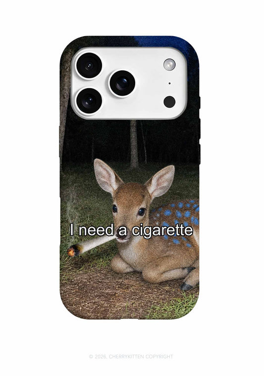 I Need A Cigarette Deer Y2K Phone Case Cherrykitten