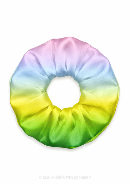 Rainbow Gradient Y2K Hair Scrunchie Cherrykitten