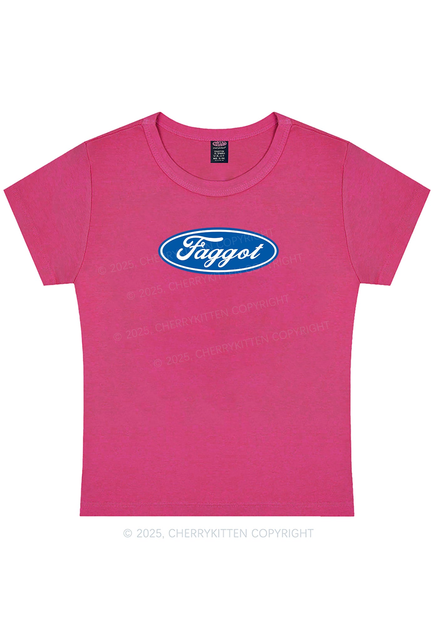 Curvy Faggot Pride Y2K Baby Tee Cherrykitten