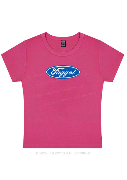 Curvy Faggot Pride Y2K Baby Tee Cherrykitten