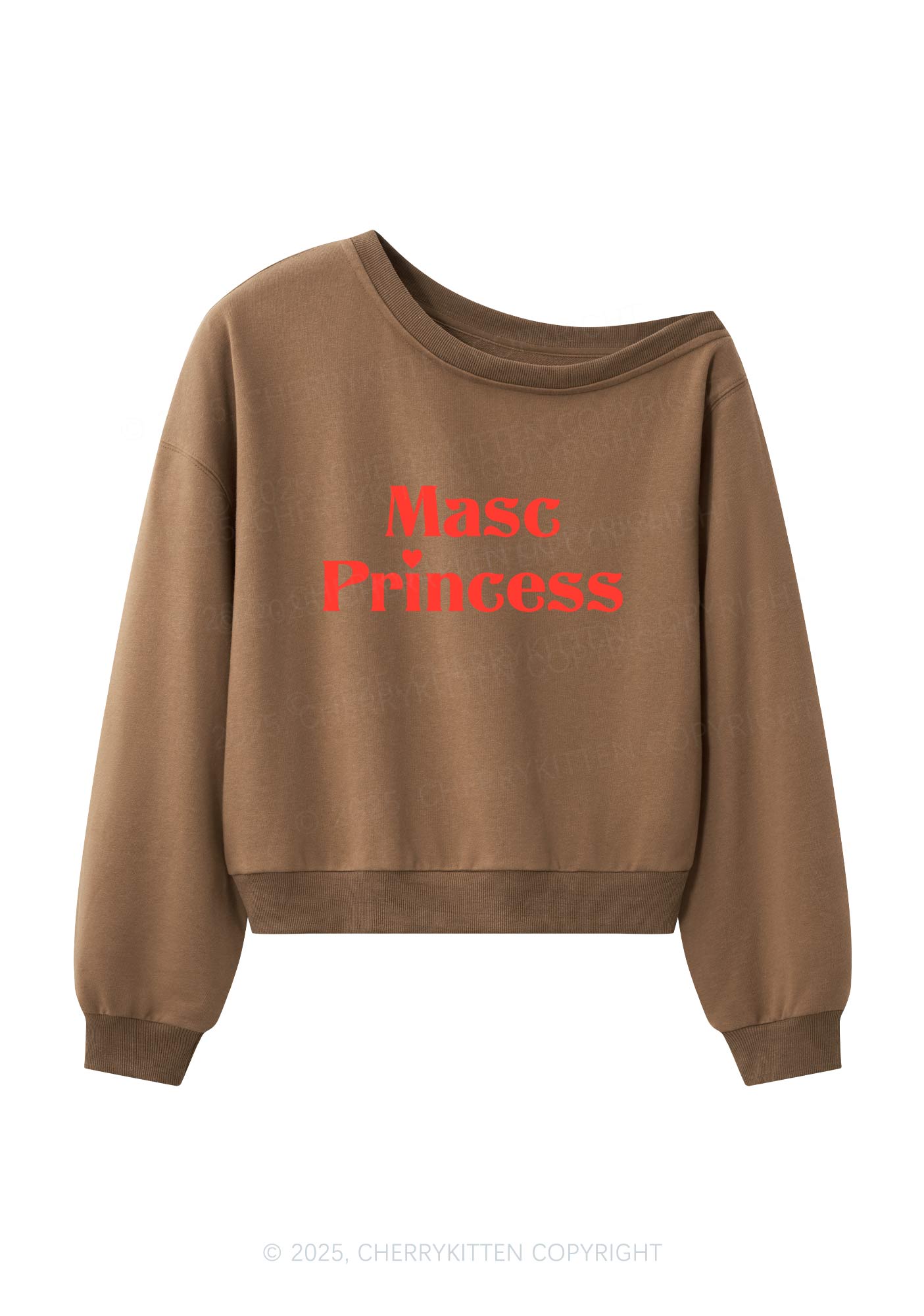 Masc Princess Pride Y2K Off Shoulder Sweatshirts Cherrykitten