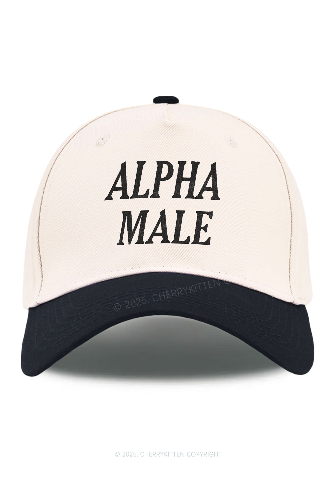 Embroidered Alpha Male Y2K Color Block Baseball Cap Cherrykitten