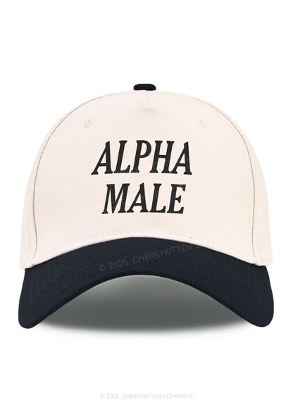 Embroidered Alpha Male Y2K Color Block Baseball Cap Cherrykitten