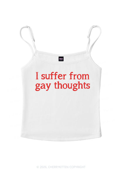 Suffer From Gay Thoughts Pride Y2K Spaghetti Strap Cami Cherrykitten
