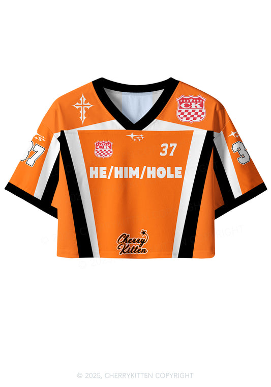 Custom Orange He Him Hole Pride Y2K Crop Sport Jersey Shirts Cherrykitten