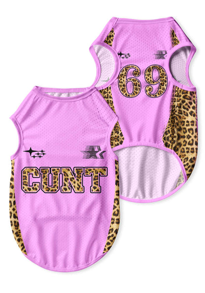 Pink Cxxt Leopard Y2K Pet Jersey Cherrykitten