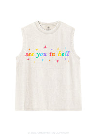 See You In Hell Pride Y2K Washed Muscle Tank Cherrykitten