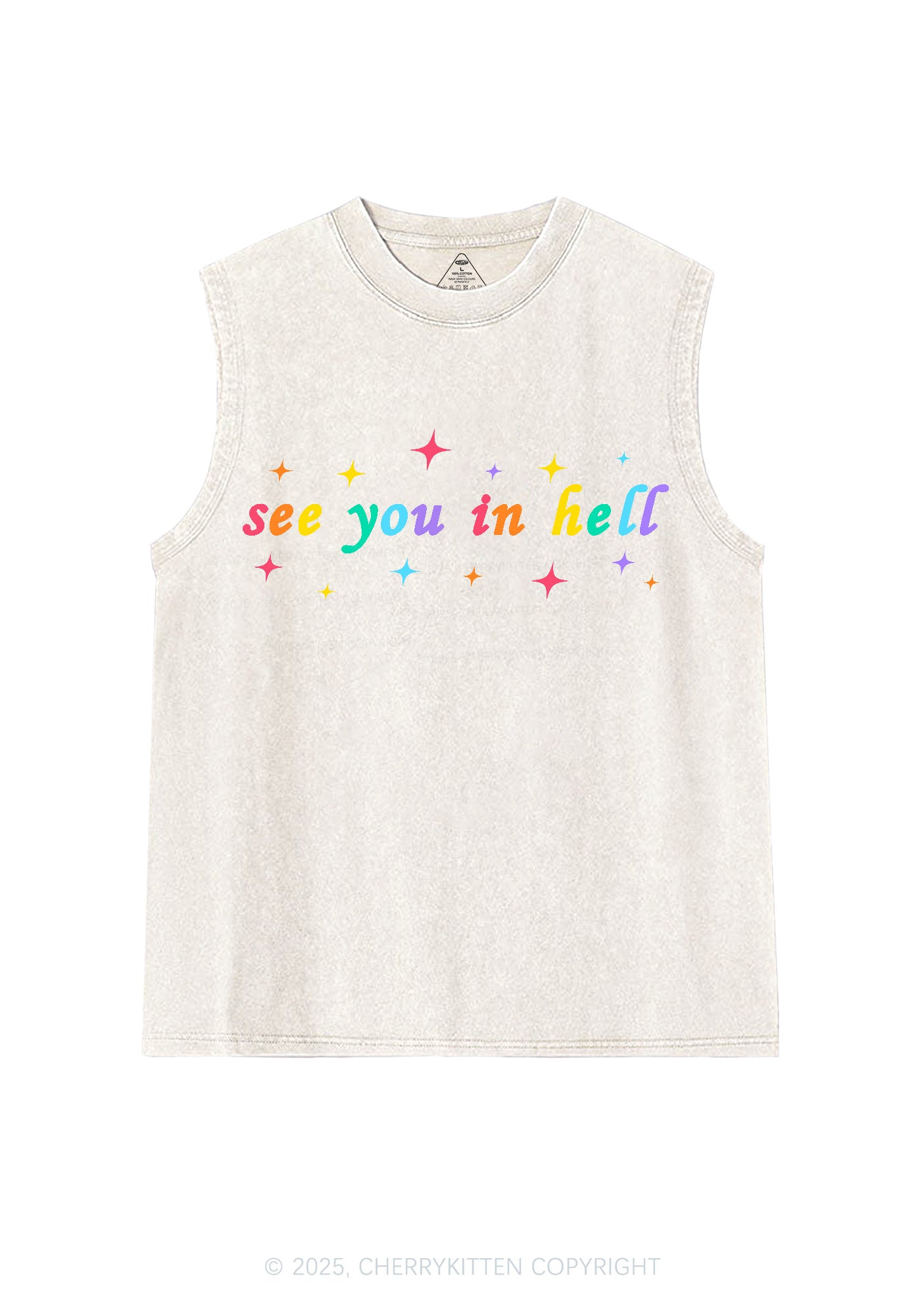 See You In Hell Pride Y2K Washed Muscle Tank Cherrykitten