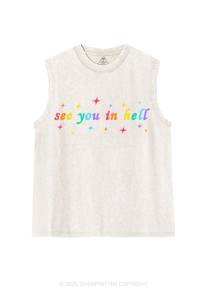 See You In Hell Pride Y2K Washed Muscle Tank Cherrykitten