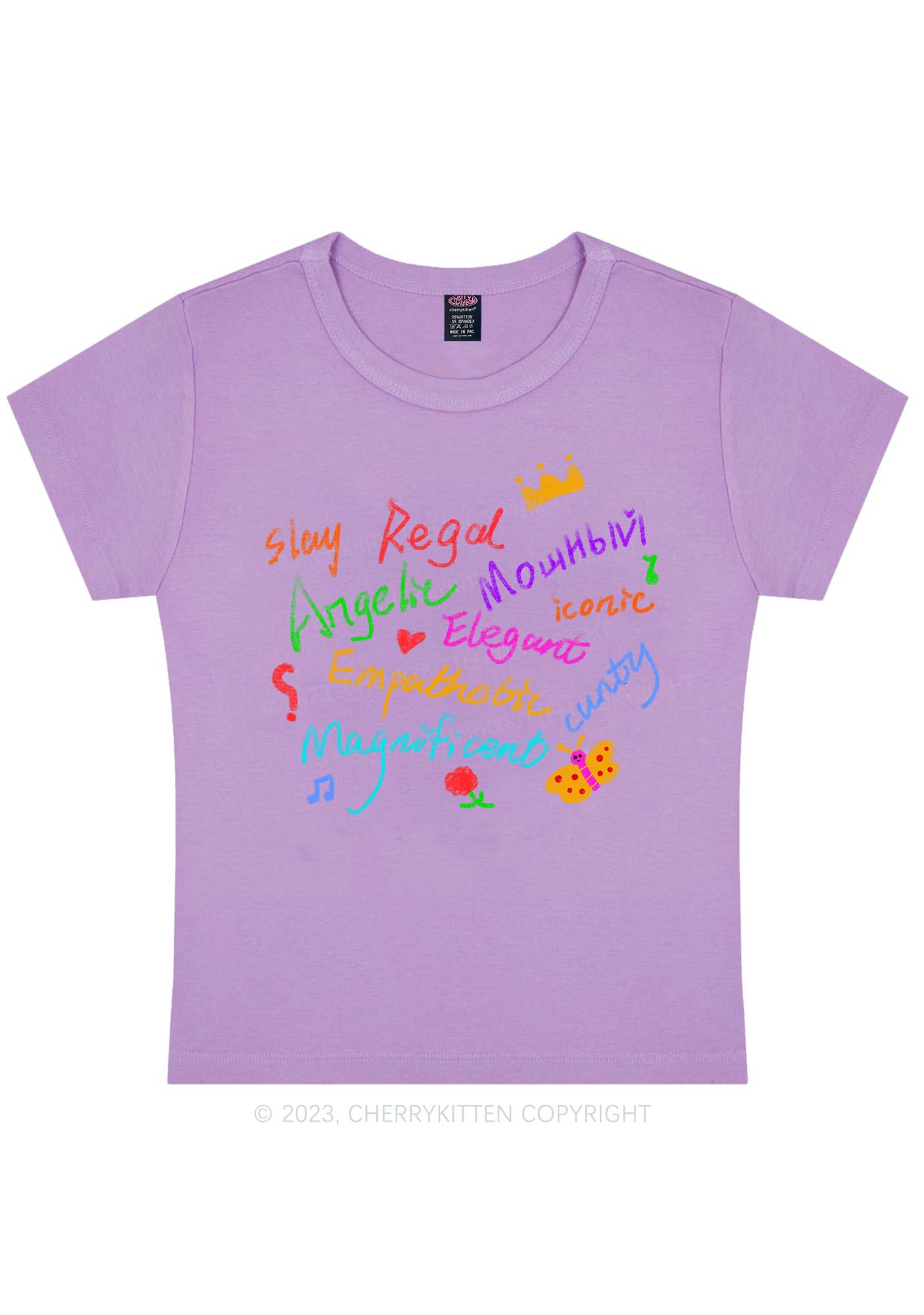 Curvy Angelic Slay Y2K Baby Tee Cherrykitten
