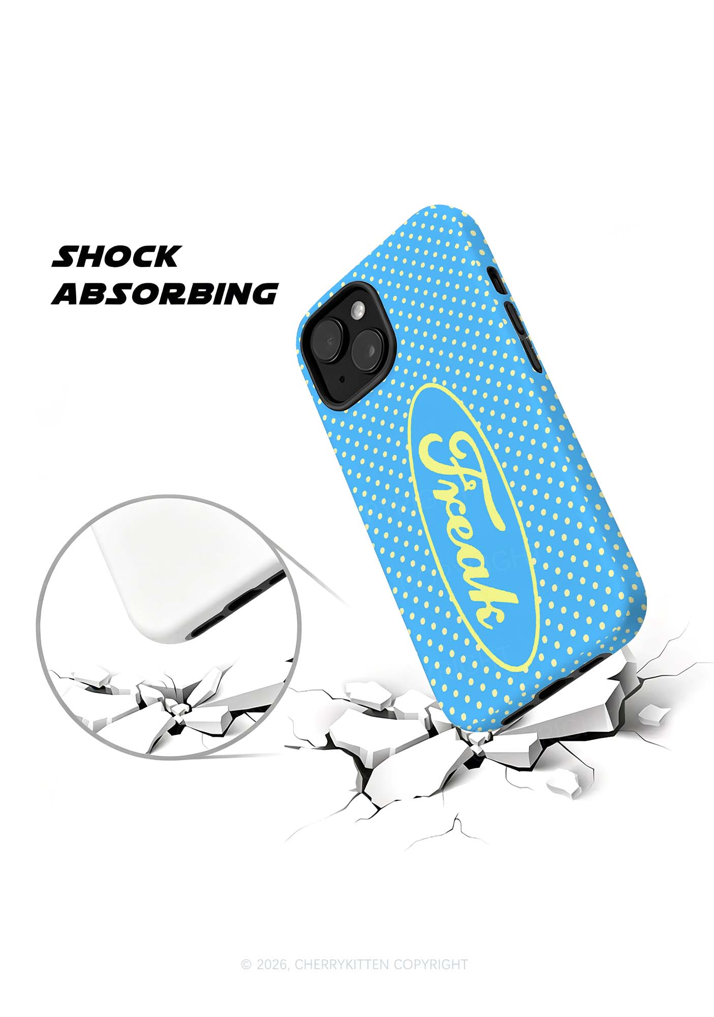 Yellow Polka Dots Freak Y2K Phone Case Cherrykitten