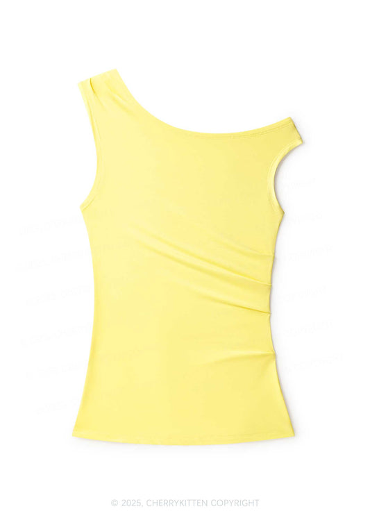 Plain Y2K Off Shoulder Tank Top Cherrykitten