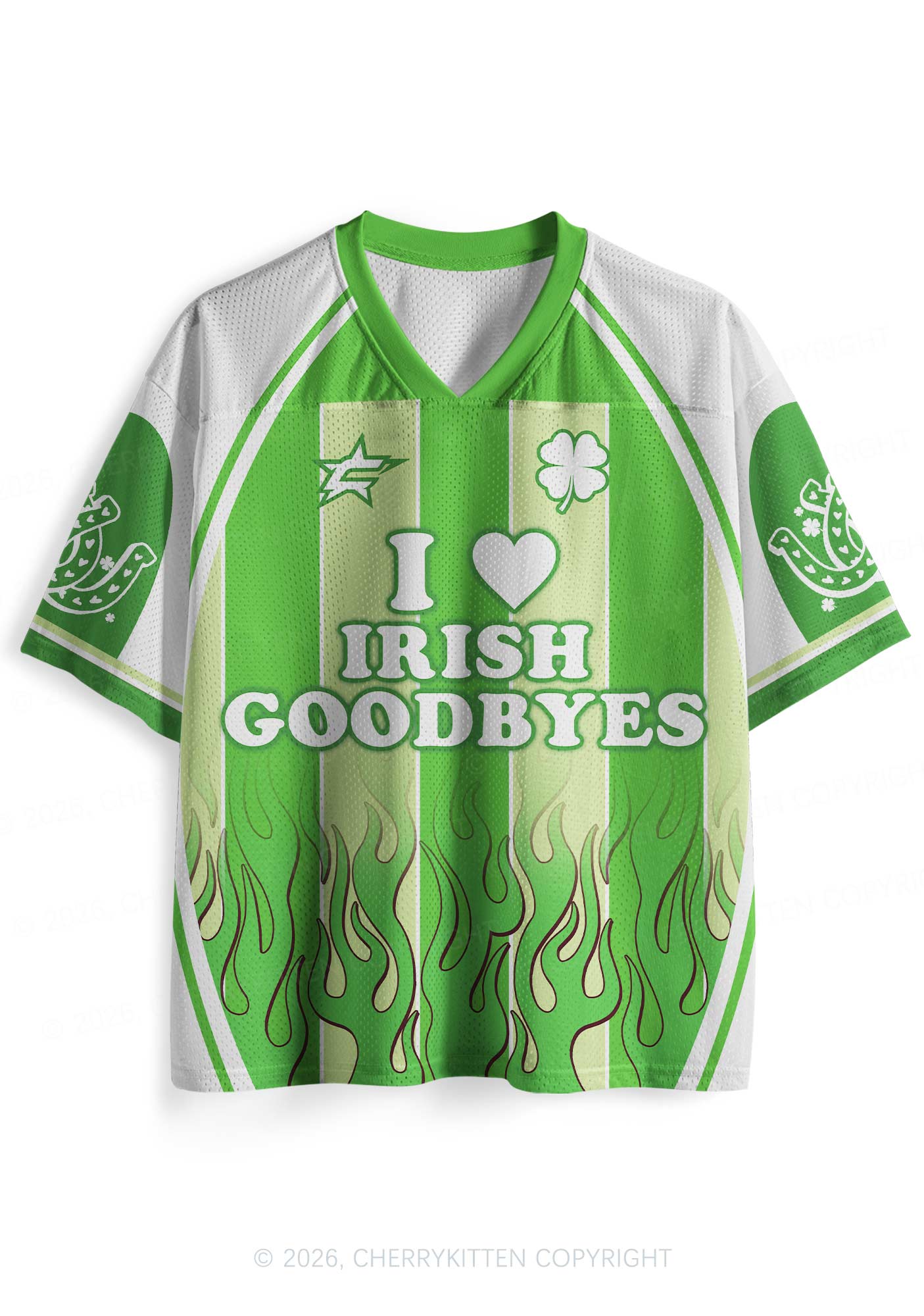 Custom I Love Irish Goodbyes St Patricks Y2K Sport Jersey Shirts Cherrykitten