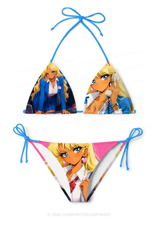 Anime Girl Y2K Print Bikini Set Cherrykitten