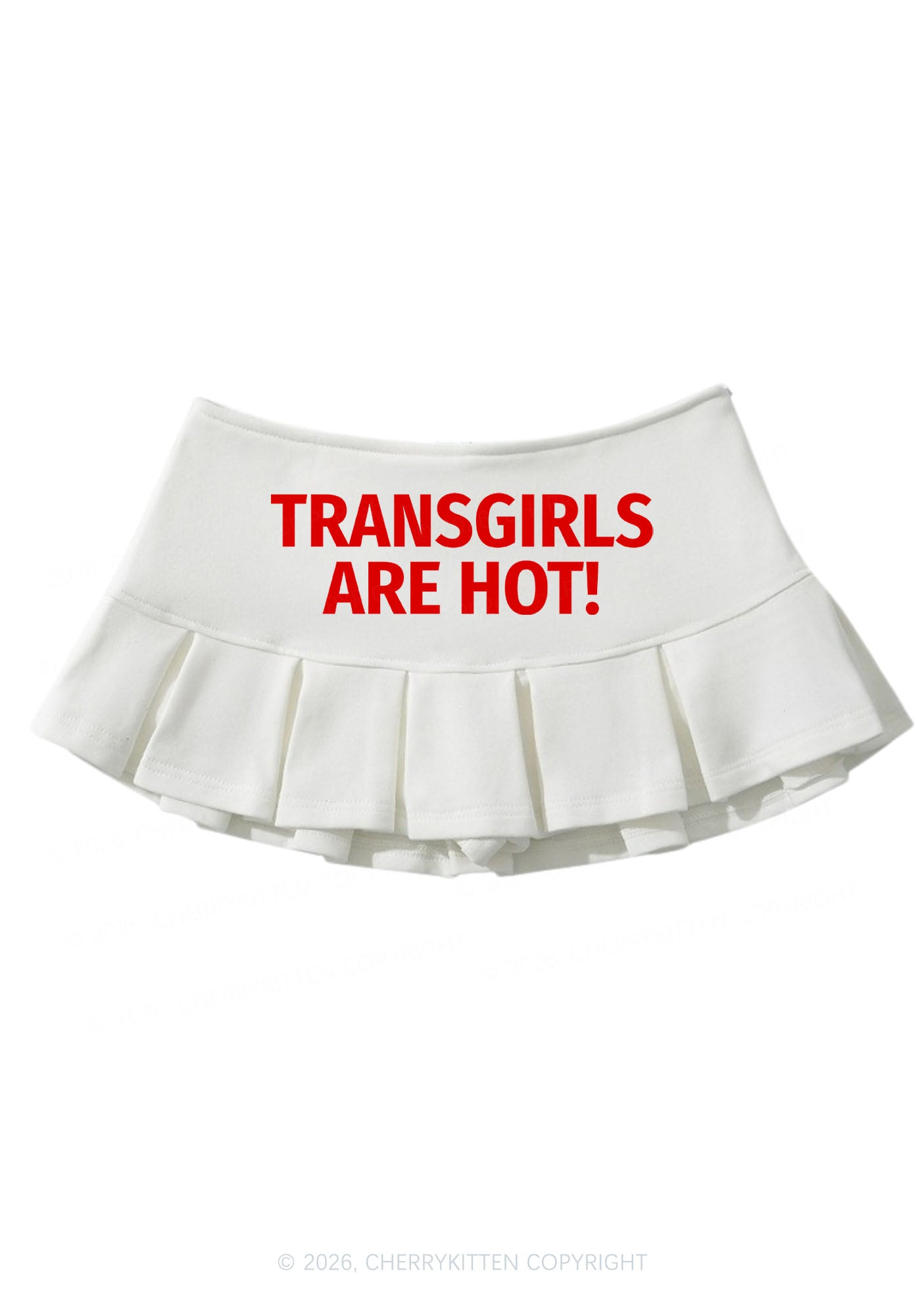Transgirls Are Hot Pride Y2K Mini Pleated Skirts Cherrykitten