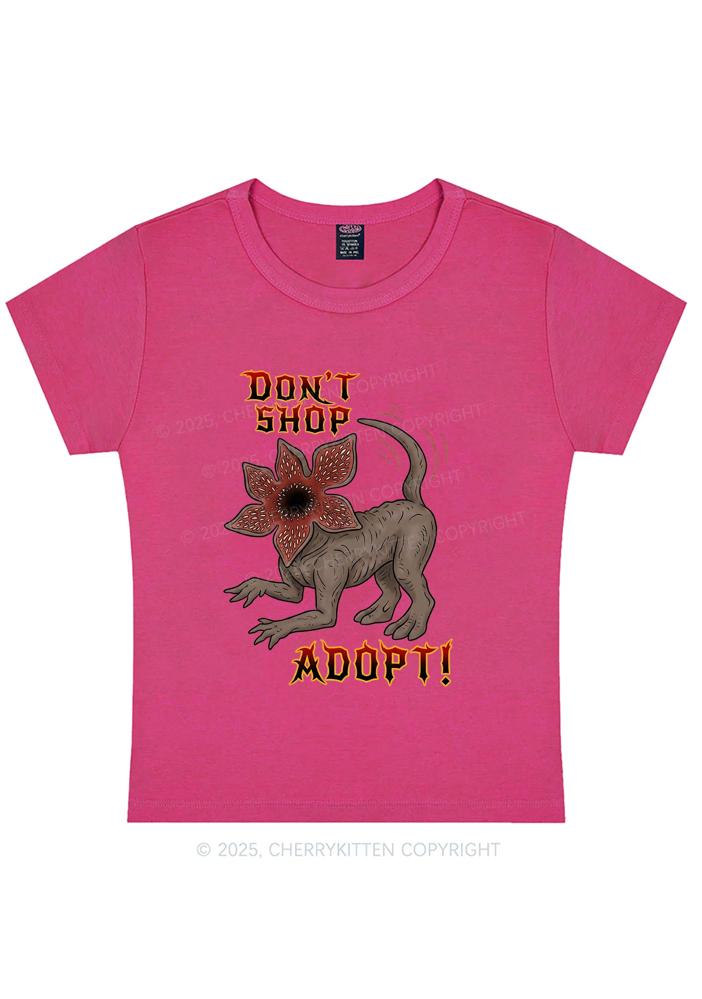 Dont Shop Adopt Y2K Baby Tee Cherrykitten