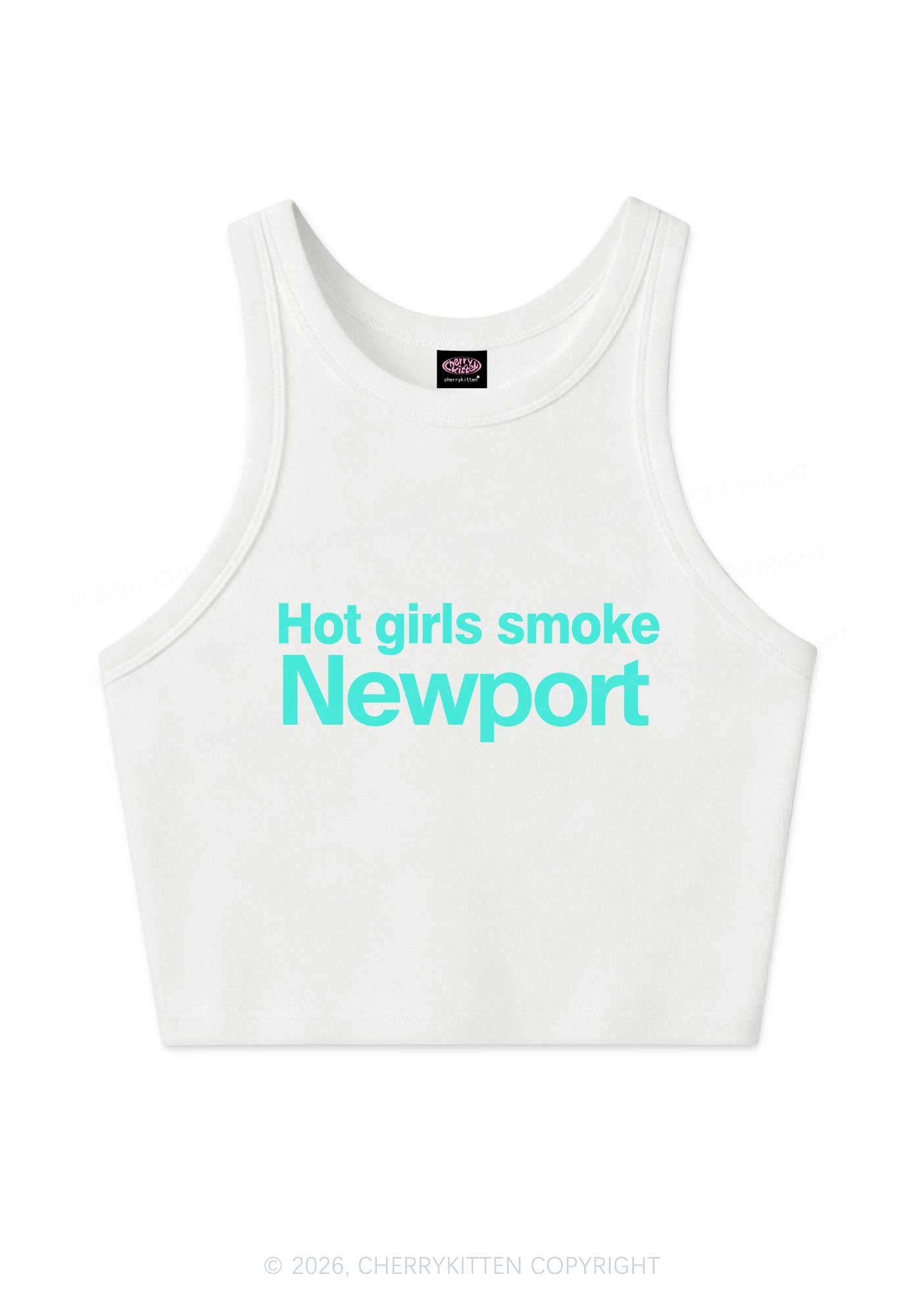 Hot Girls Smoke Y2K Crop Tank Top Cherrykitten