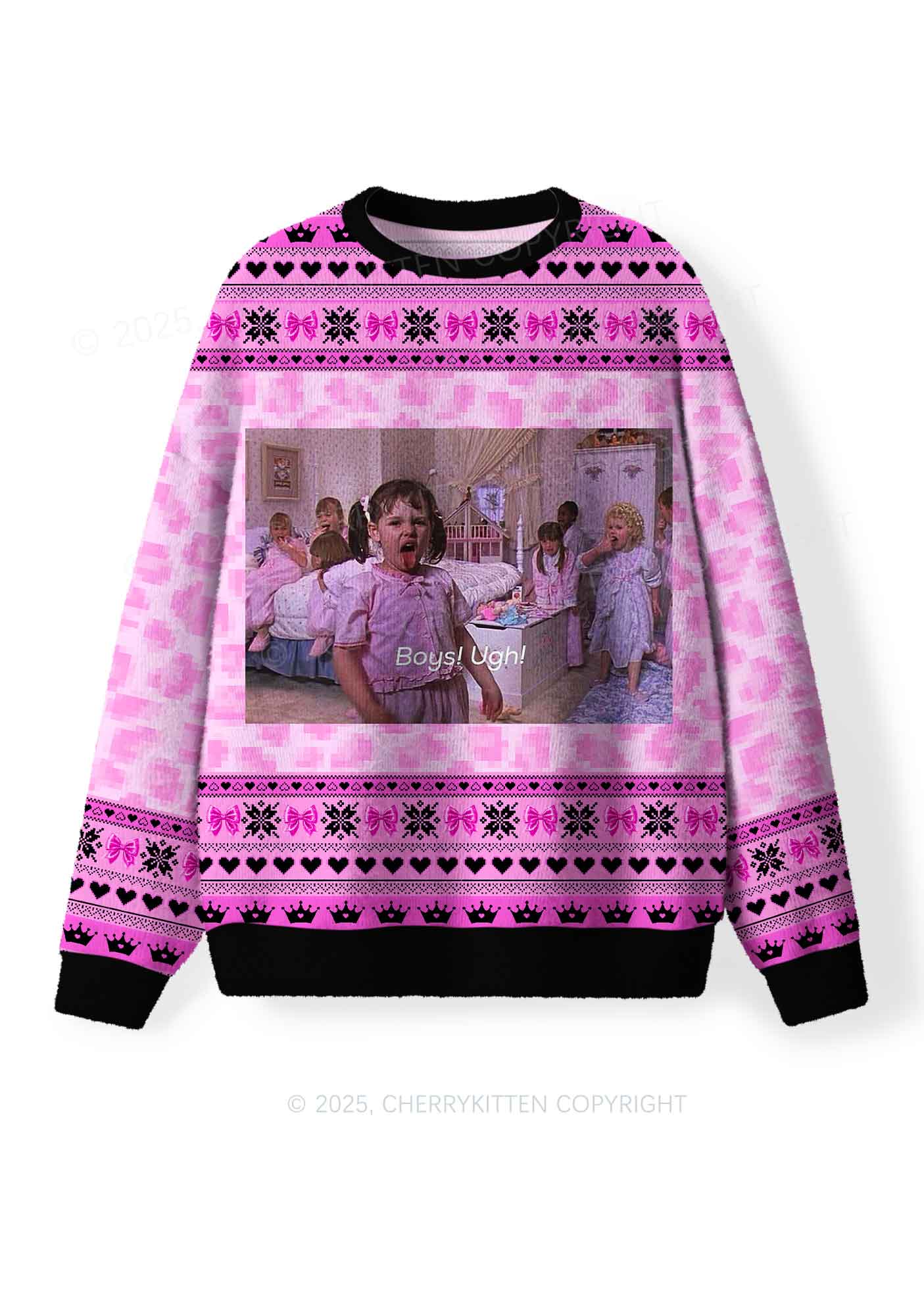Boys Ugh Y2K Christmas Knit Sweatshirt Cherrykitten