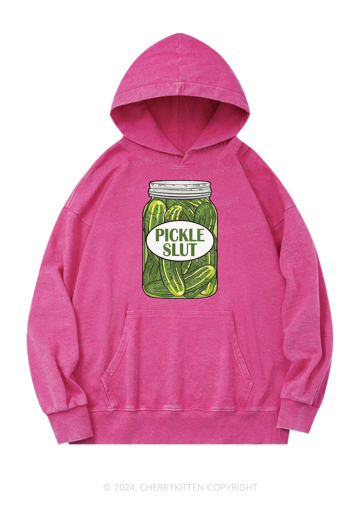 Pickle Slxt Y2K Washed Hoodie Cherrykitten
