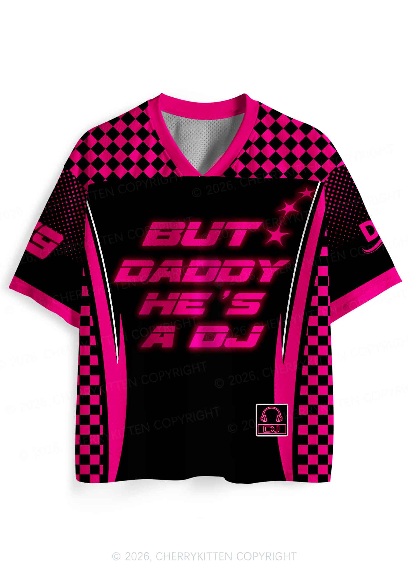 But Daddy He Is A DJ Y2K Sport Jersey Shirts Cherrykitten
